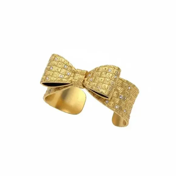 Kate Spade New York Gold Bow Crystal Cuff Bracelet - Picture 2 of 4